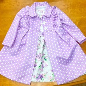 Toddler pea coat and dress set